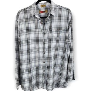 Black and White Plaid Vintage Flannel Shirt